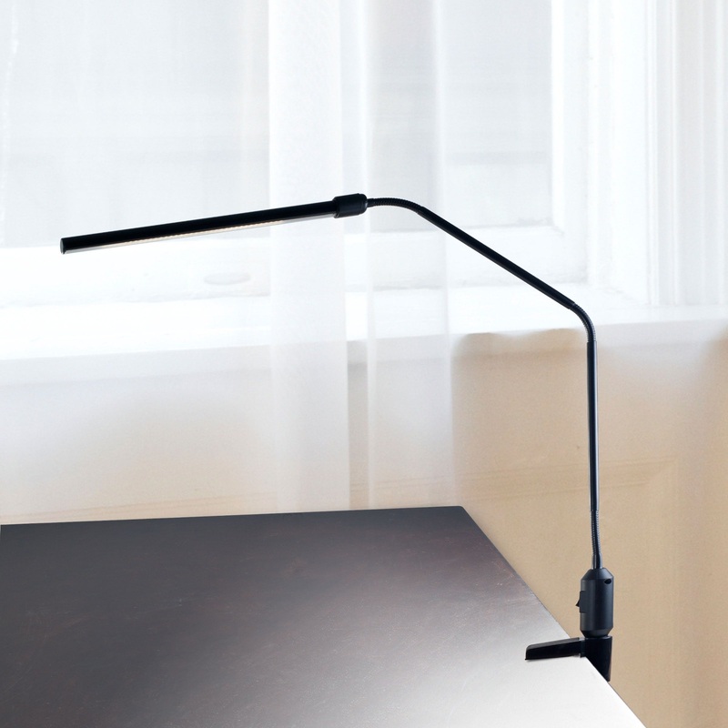 Lavish Home LED Desk Lamp with Clamp, Black