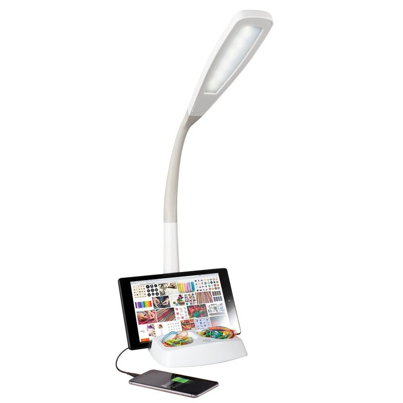OttLite Wellness Series LED Desk Lamp with Charging Station