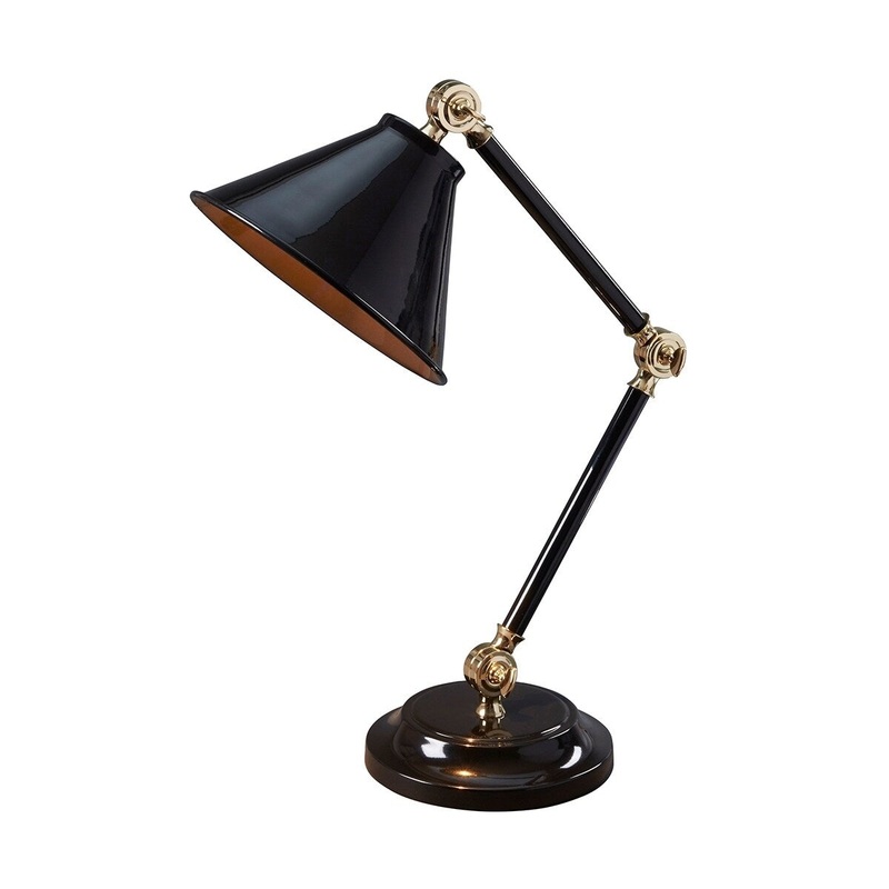 Retro Black Mini Desk Table Lamp By Lucas McKearn Black and Brass