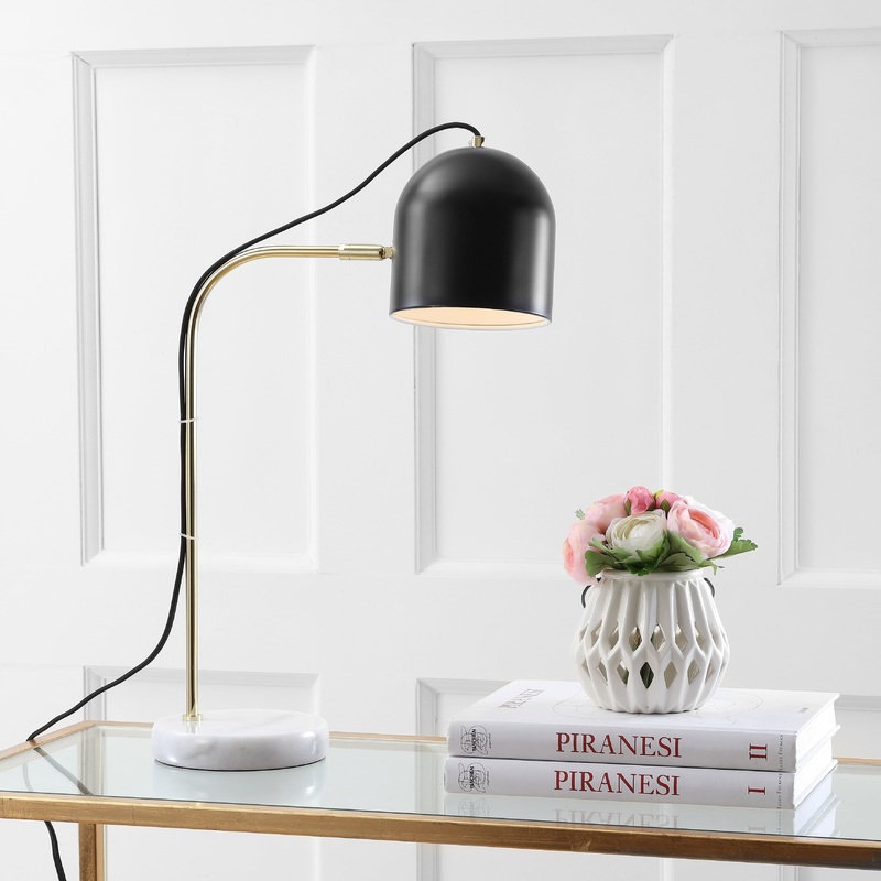 SAFAVIEH Lighting 24-inch Drina Gold/ Black Task LED Table Lamp. - 17"W x 7"D x 24"H