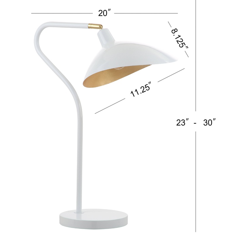 SAFAVIEH Lighting Adria 30-inch Adjustable Task Table Lamp - 20"x10.16"x23-30" - 20Wx10Dx30H
