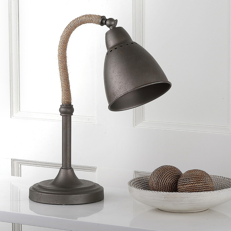 SAFAVIEH Lighting Eirika 20-inch Dark Grey Task LED Table Lamp - 16"x7"x19.5" - 16Wx7Dx20H