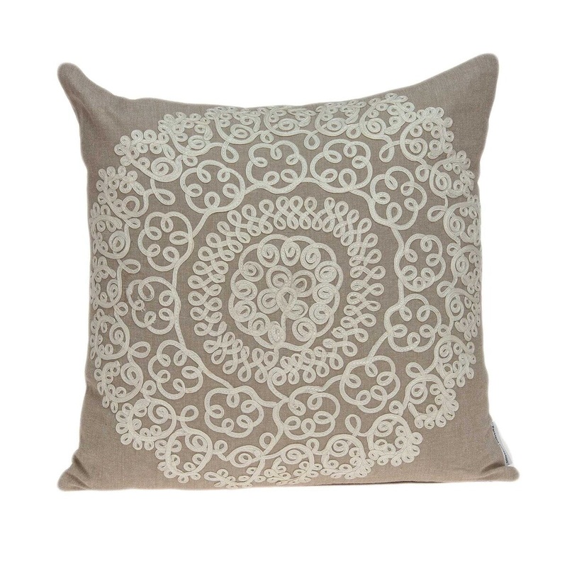 20" x 0.5" x 20" Traditional Tan Pillow Cover