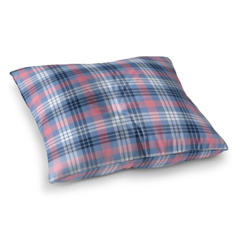 BLUE AND PINK KIDS PLAID Floor Pillow By Kavka Designs