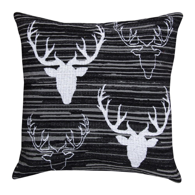 Antlers Black Throw Pillows