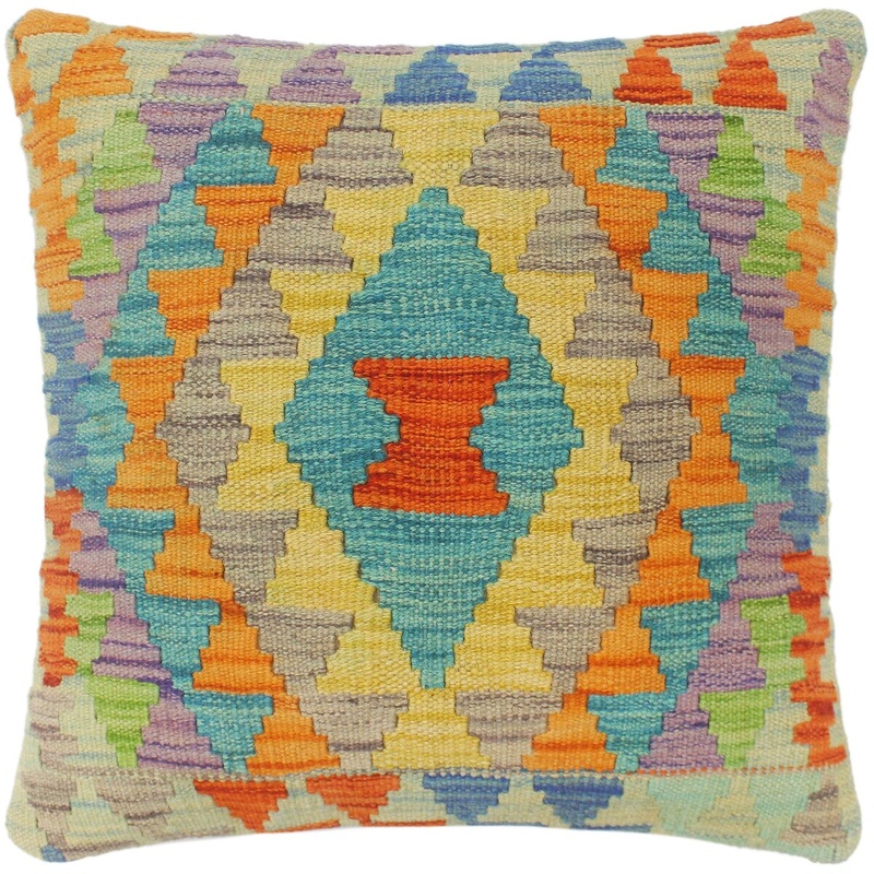 Bohemian Turkish Carpente Hand Woven Kilim Pillow