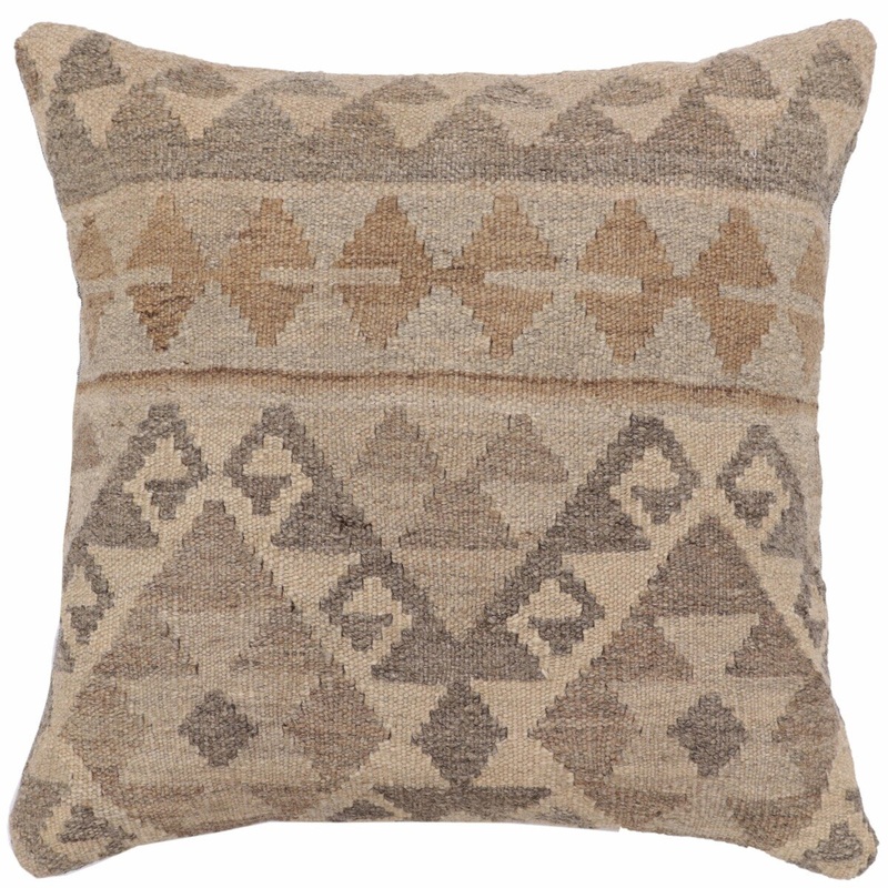 Bohemian Walsh Turkish Hand-Woven Kilim Pillow - 18'' x 18''
