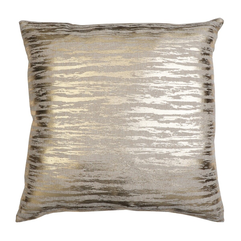 22x22 JESSA STREAK Metallic Faux Linen Pillow
