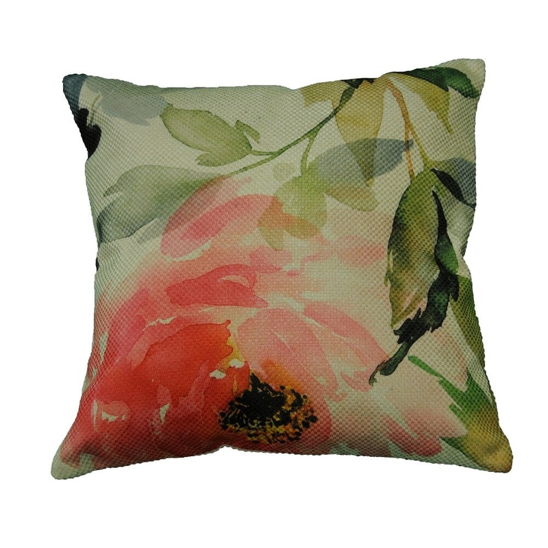 AM Home Pink Pure Floral Pillow, Poly Fill Insert, 20" x 20"