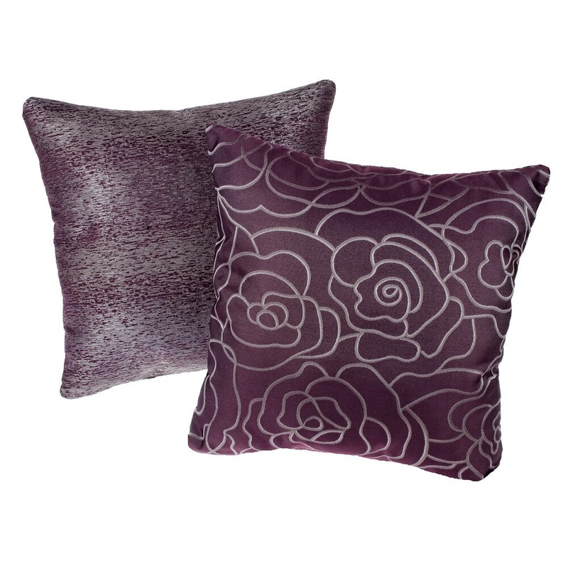 Amethyst Reversible Square Decorative Pillows (Set of 2)