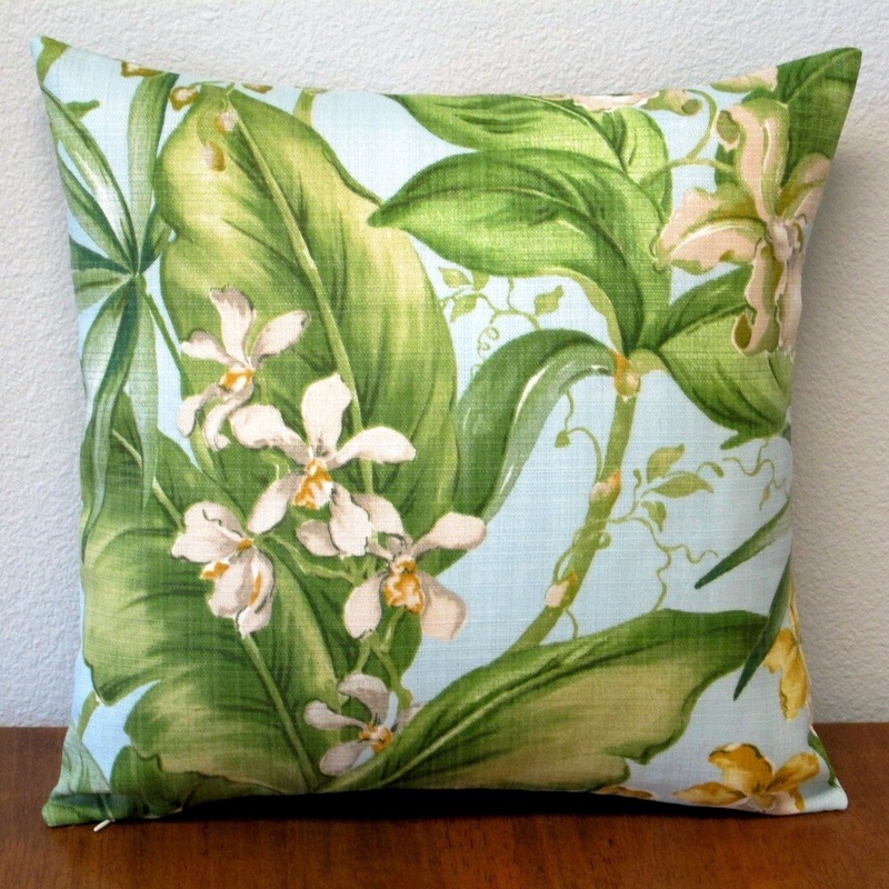 Artisan Pillows Indoor/Outdoor 18-inch Pastel Blue Orchids Tropical Floral Throw Pillow Cover (Set of 2)