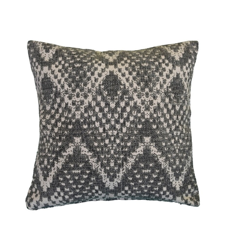 AM Home Gray Trident Chevron Pillow, Poly Fill Insert, 20" x 20"