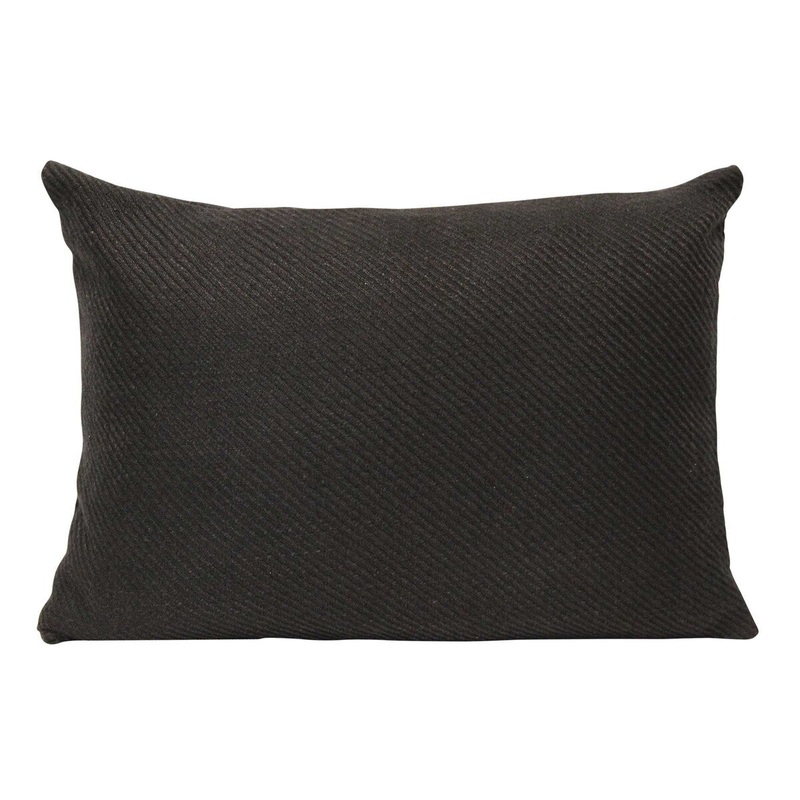 Black Ribbed Texture Lumbar Pillow