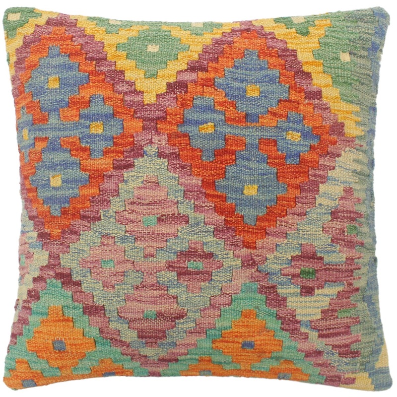 Bohemian Turkish Mifsud Hand Woven Kilim Pillow