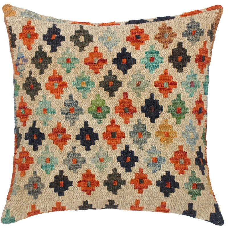 Tribal Percy Hand-Woven Turkish Kilim Throw Pillow