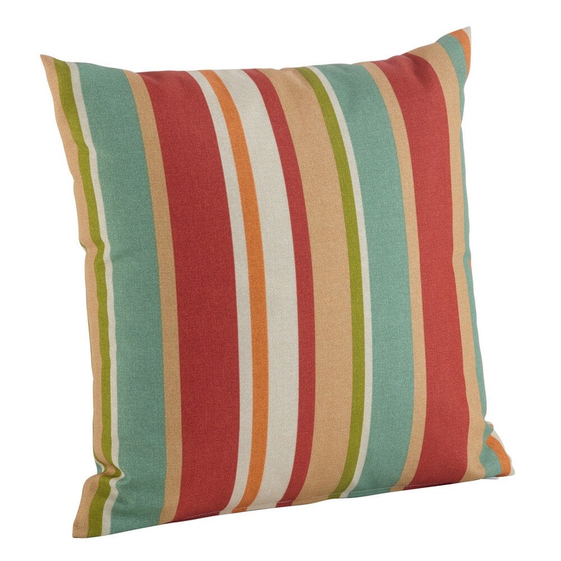 Awning Stripe Indoor/Outdoor Classic Poly Filled Throw Pillow