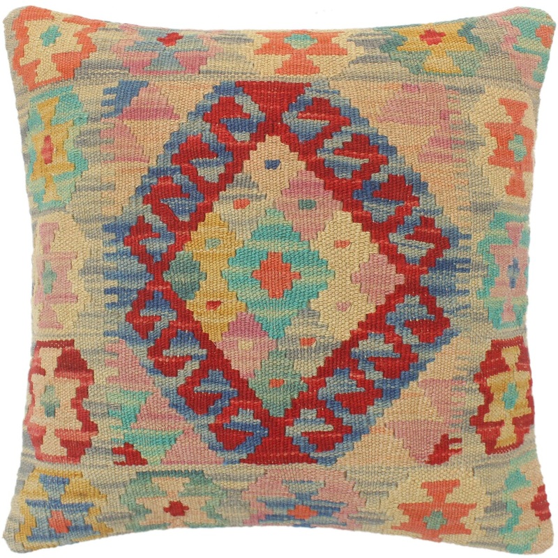 Bohemian Turkish Howell Hand Woven Kilim Pillow