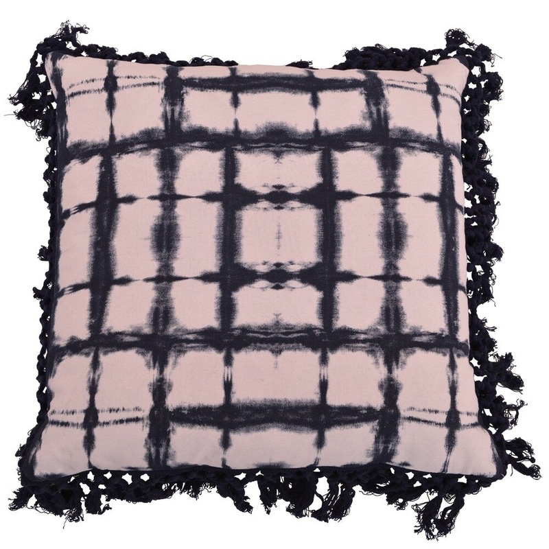 20x20 Denver Shibori Fringe Trim Pillow