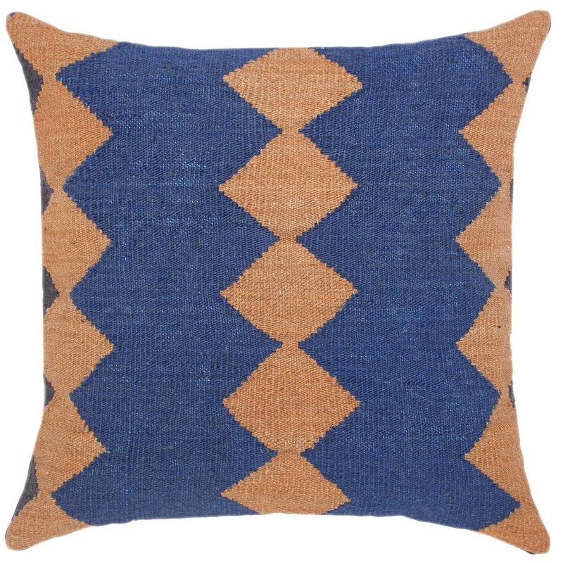 Bauhaus Kati Hand-Woven Turkish Kilim Pillow 18 in. x 18 in.
