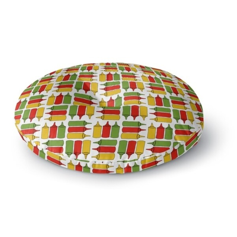 BBQ CONDIMENT PATTERN Floor Pillow By Kavka Designs