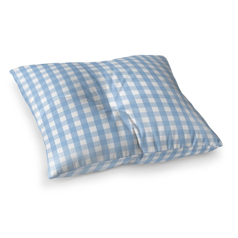 BLUE GINGHAM DREAM Floor Pillow By Kavka Designs
