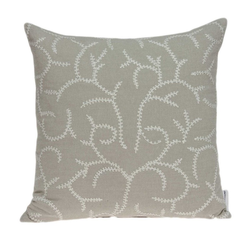 20" x 0.5" x 20" Transitional Beige Cotton Accent Pillow Cover