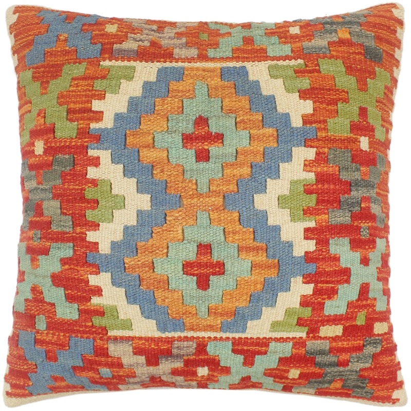 Bohemian Turkish Forreste Hand Woven Kilim Pillow