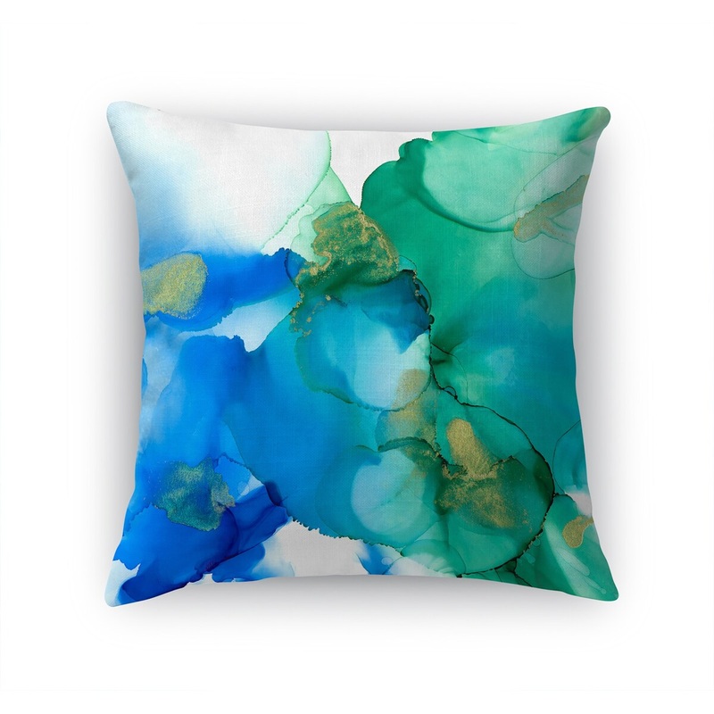 ABSTRACT FLOWER ALCOHOL INK l Accent Pillow By Soosoostudios