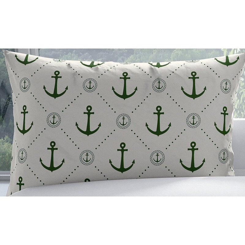 ANCHOR CHIEF KELLY GREEN Pillow Case By Kavka Designs