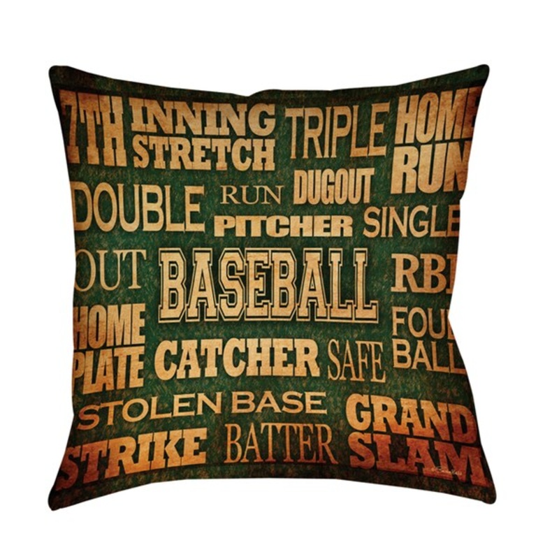 Baseball Words Indoor/ Outdoor Pillow