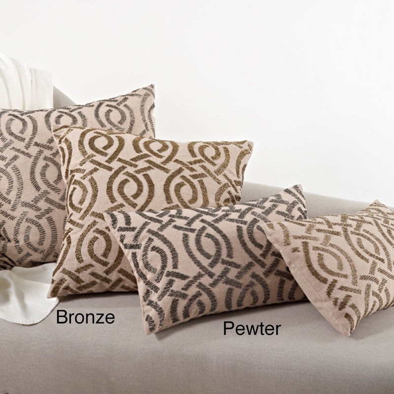 Beaded Design Feather Filled Throw Pillow