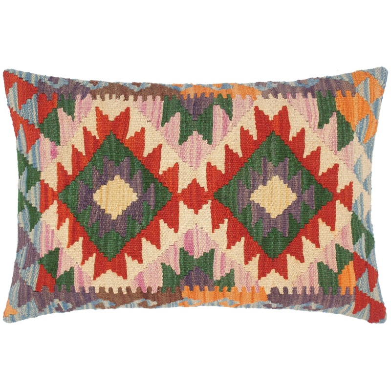 Bohemian Madaline Hand-Woven Turkish Kilim Throw Pillow 23 in.x 16 in