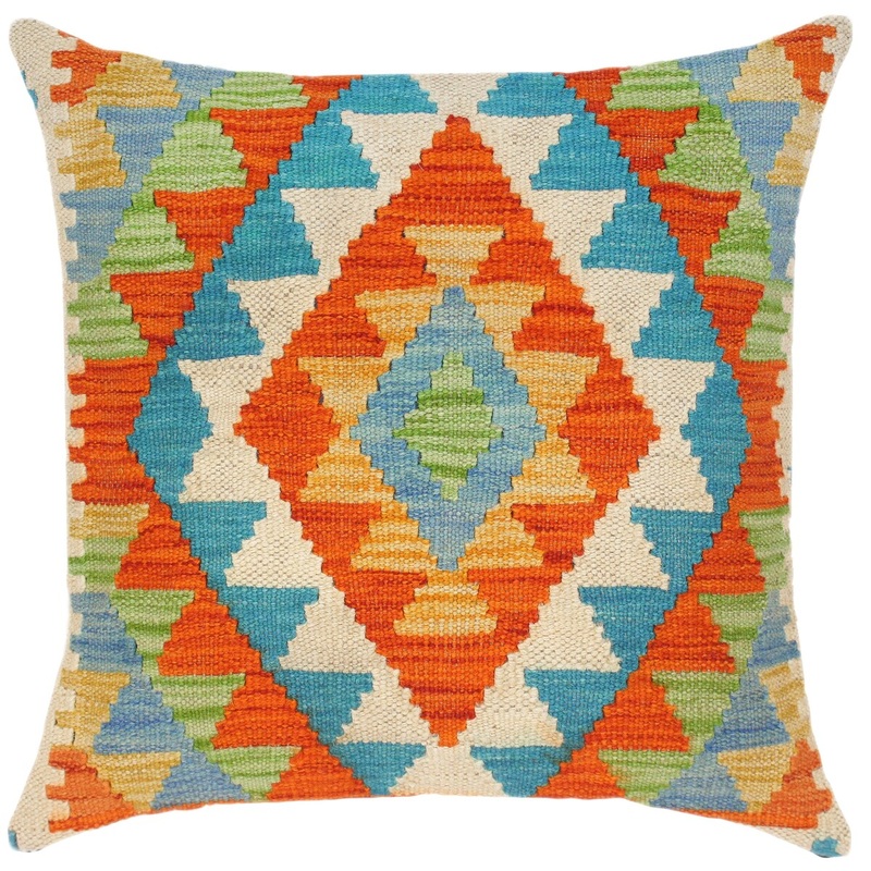 Tribal Narcisa Hand-Woven Turkish Kilim Throw Pillow