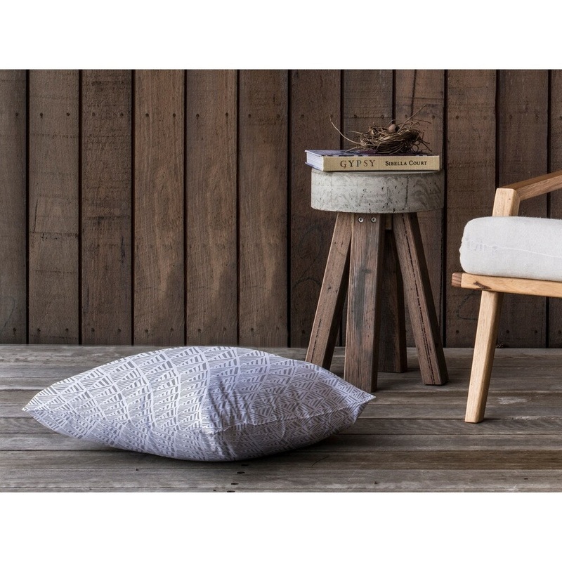 ABSTRACT LEAF GREY Floor Pillow By Kavka Designs