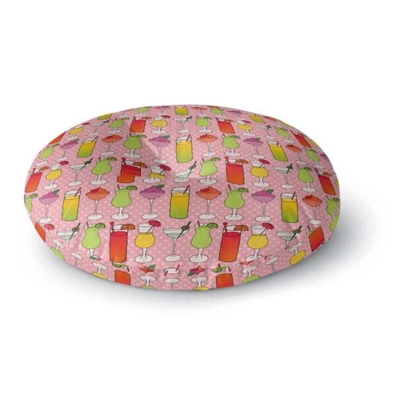 ASSORTED COCKTAILS PATTERN Floor Pillow By Kavka Designs