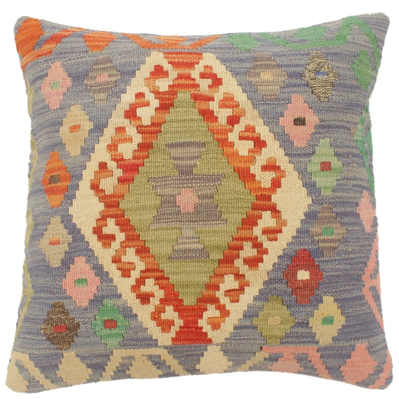 Bohemian Turkish Moloney Hand Woven Kilim Pillow