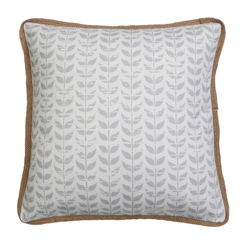 20x20 ANTONA LEAF Franca Faux Linen Braided Jute Flange Pillow