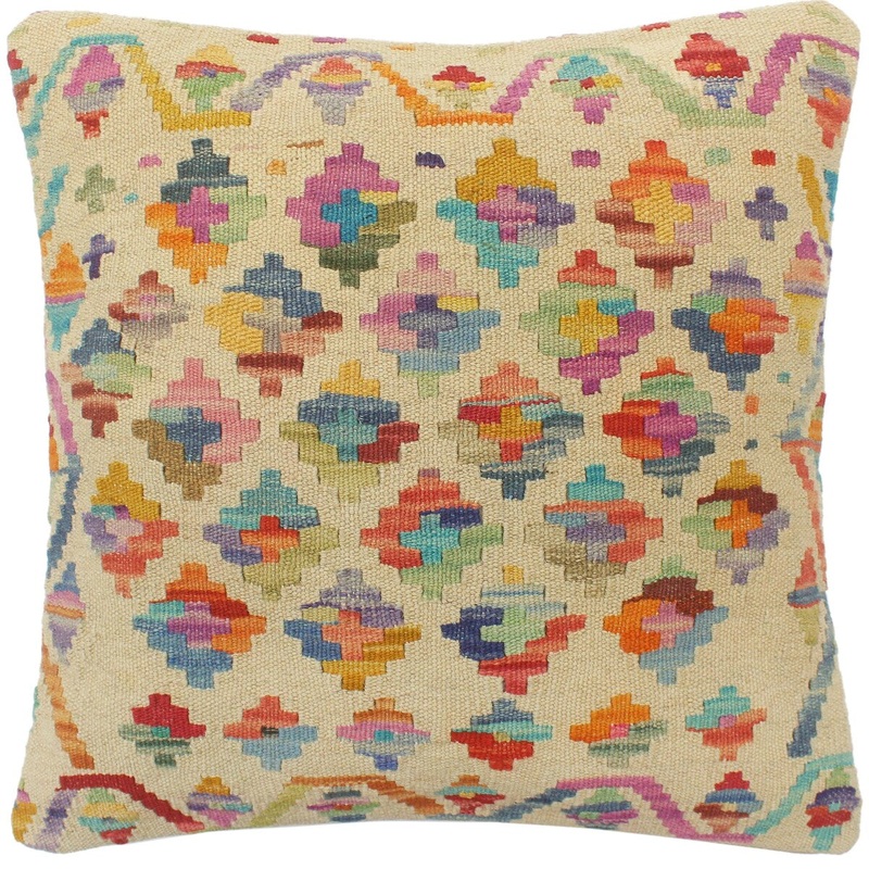 Bohemian Turkish Salter Hand Woven Kilim Pillow