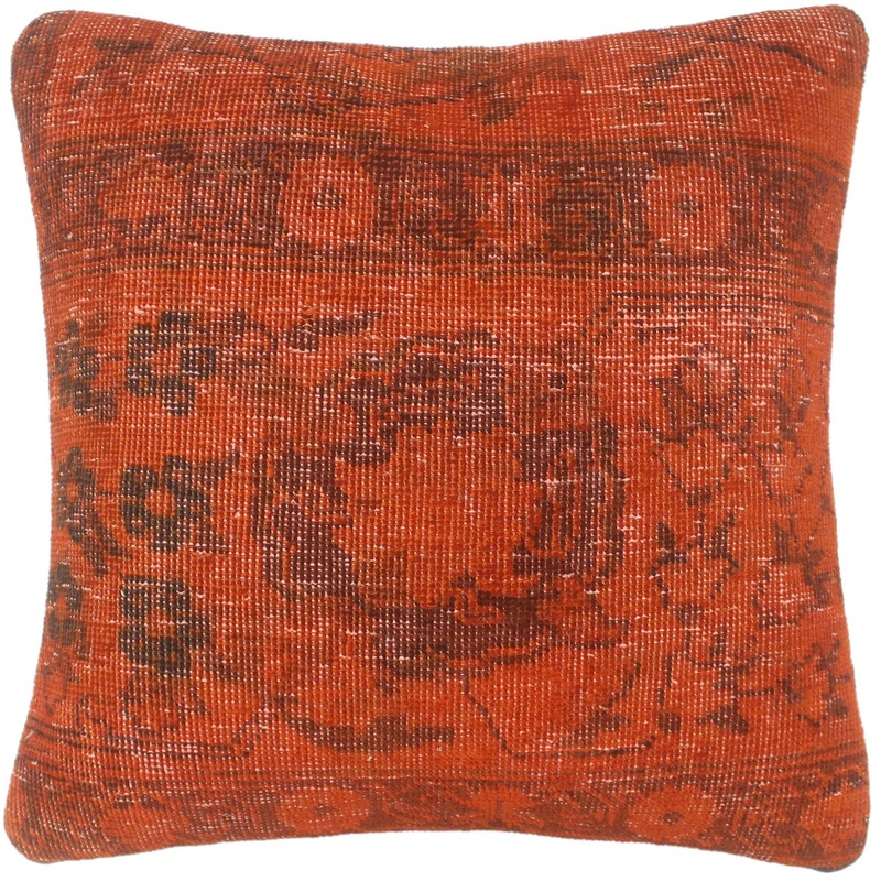 Antique Langley Vintage Distressed Handmade Rug Pillow