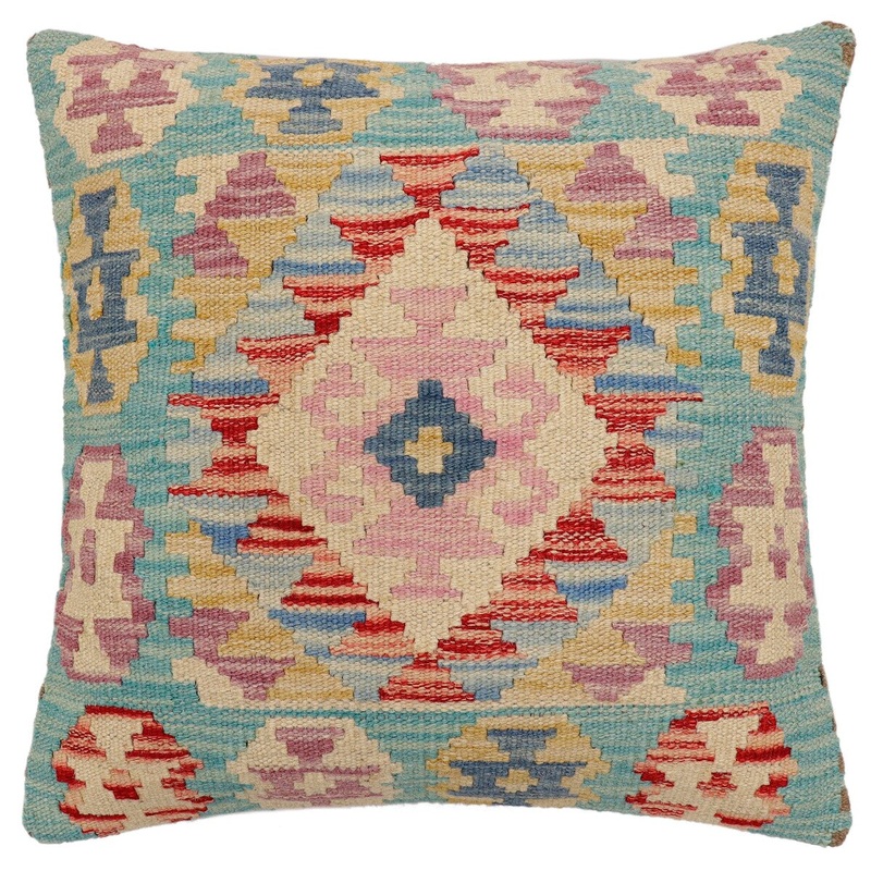 Bohemian Yvonne Turkish Hand-Woven Kilim Pillow - 18'' x 18''