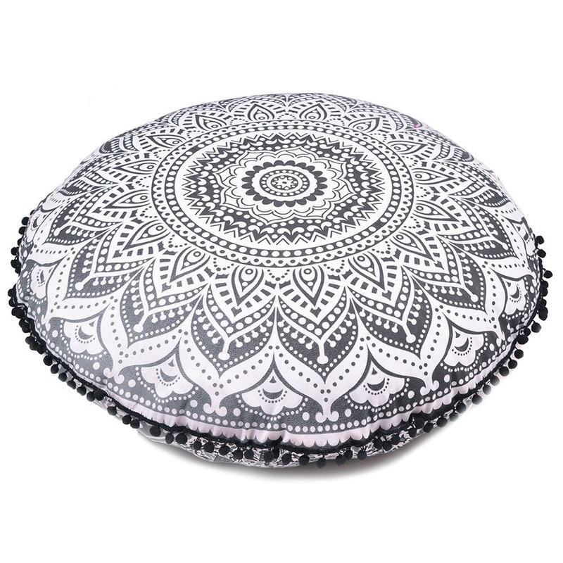 Black Ombre Throw Decorative Floor Pillow Cushion Cover