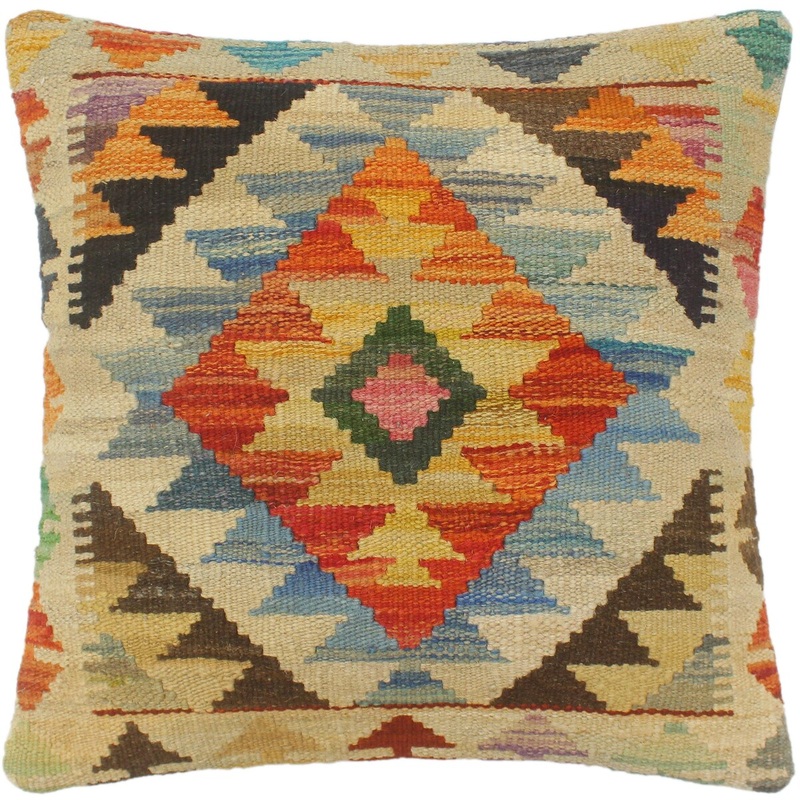 Bohemian Turkish Michael Hand Woven Kilim Pillow
