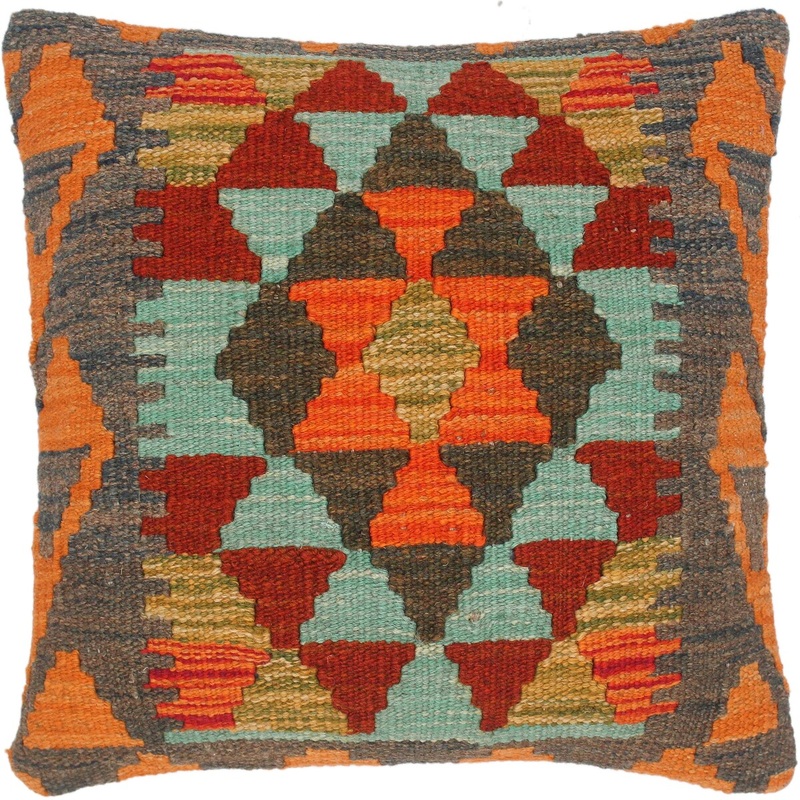 Bauhaus Mathilda Hand-Woven Turkish Kilim Pillow 16 in. x 18 in.