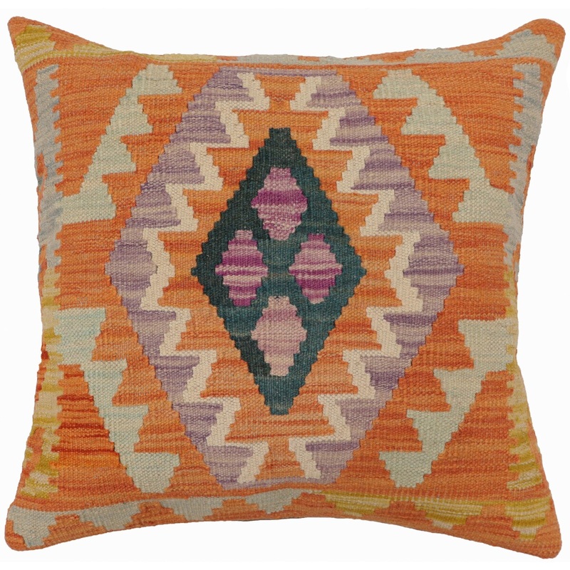 Bohemian Hurst Turkish Hand-Woven Kilim Pillow - 19'' x 20''