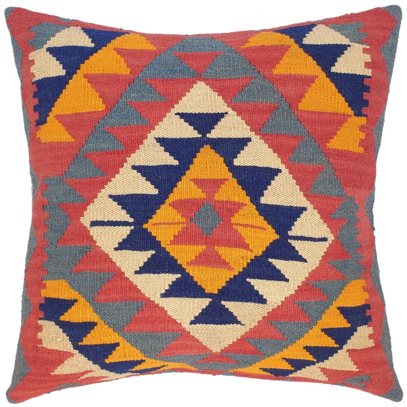 Boho Chic Adrianne Hand-Woven Turkish Kilim Pillow 21 in. x 21 in.