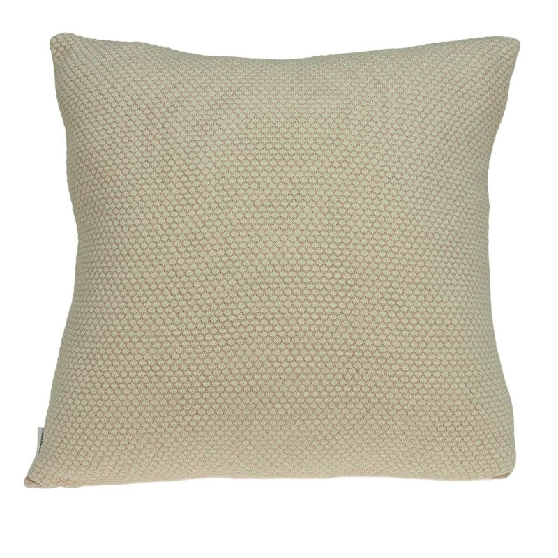 20" x 7" x 20" Unique Transitional Tan Cotton Pillow Cover With Down Insert