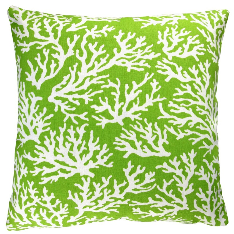 Artisan Pillows Indoor/ Outdoor 18-inch Apple Green Coral Reef Modern Coastal Living Beach House Throw Pillow Cover (Set of 2)