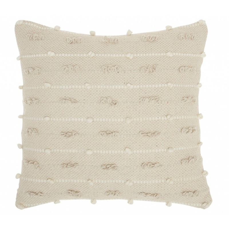 Beige Detail Throw Pillow