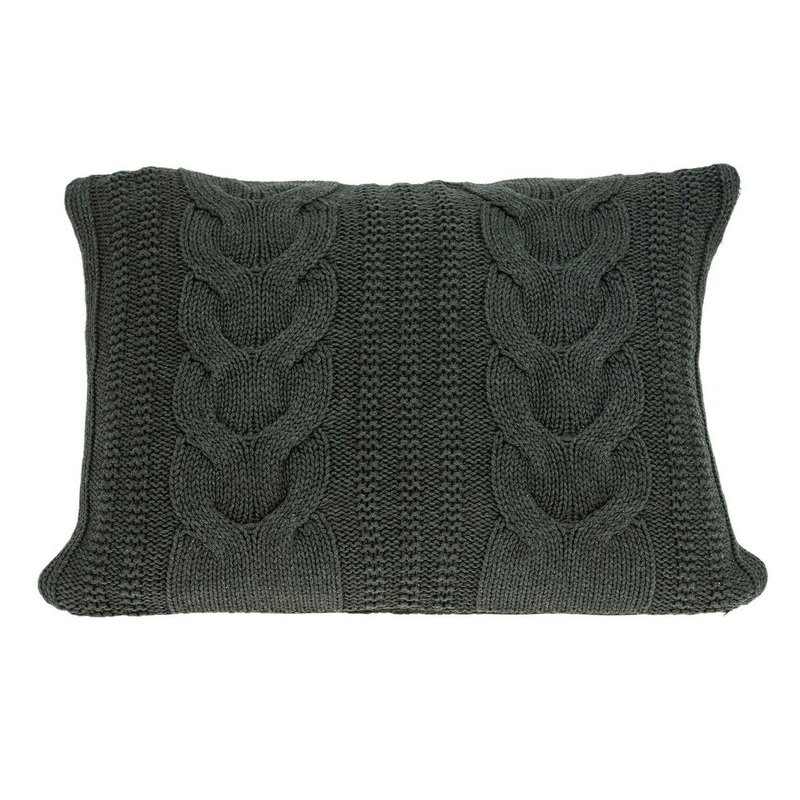 24" x 5" x 16" Transitional Gray Pillow Cover With Down Insert