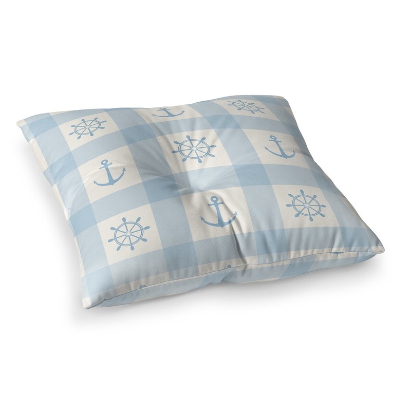 ANCHOR GALORE LIGHT BLUE Floor Pillow By Kavka Designs